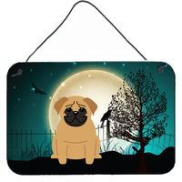 "Caroline's Treasures Halloween Scary Pug Brown Wall or Door Hanging Prints BB2197DS812, 8"" x 12"""
