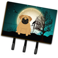"Caroline's Treasures Halloween Scary Pug Brown Leash or Key Holder BB2197TH68, Triple, Multicolor"