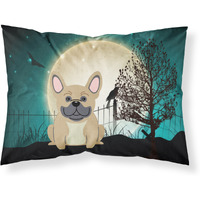 "Caroline's Treasures Halloween Scary French Bulldog Cream Fabric Standard Pillowcase BB2200PILLOWCASE, Multicolor"