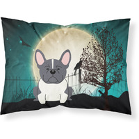 "Caroline's Treasures Halloween Scary French Bulldog Black White Fabric Standard Pillowcase BB2202PILLOWCASE, Multicolor"