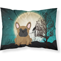 "Caroline's Treasures Halloween Scary French Bulldog Brown Fabric Standard Pillowcase BB2203PILLOWCASE, Multicolor"