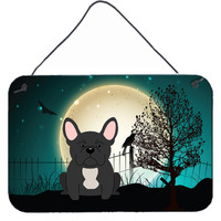 "Caroline's Treasures Halloween Scary French Bulldog Black Wall or Door Hanging Prints BB2204DS812, 8"" x 12"""