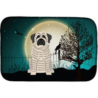 "Caroline's Treasures Halloween Scary Mastiff Brindle White Dish Drying Mat, 14 X 21"