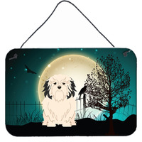 "Caroline's Treasures Halloween Scary Lowchen Wall or Door Hanging Prints BB2209DS812, 8"" x 12"""