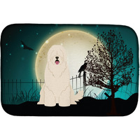"Caroline's Treasures Halloween Scary South Russian Sheepdog Dish Drying Mat, 14"" x 21"""