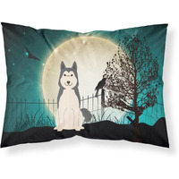 "Caroline's Treasures Halloween Scary West Siberian Laika Spitz Fabric Standard Pillowcase BB2215PILLOWCASE, Multicolor"