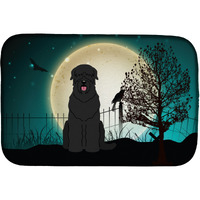 "Caroline's Treasures Halloween Scary Black Russian Terrier Dish Drying Mat, 14"" x 21"""