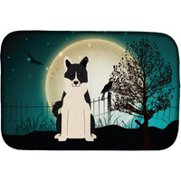 "Caroline's Treasures Halloween Scary Russo-European Laika Spitz Dish Drying Mat, 14"" x 21"""