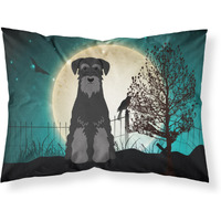 "Caroline's Treasures Halloween Scary Schnauzer Black Fabric Standard Pillowcase BB2222PILLOWCASE, Multicolor"