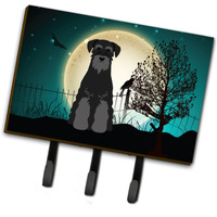 "Caroline's Treasures Halloween Scary Standard Schnauzer Black Leash or Key Holder BB2222TH68, Triple, Multicolor"