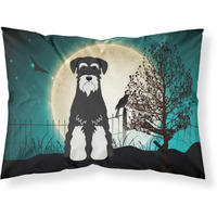 "Caroline's Treasures Halloween Scary Schnauzer Salt and Pepper Fabric Standard Pillowcase BB2223PILLOWCASE, Multicolor"