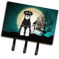 "Caroline's Treasures Halloween Scary Standard Schnauzer Salt and Pepper Leash or Key Holder BB2223TH68, Triple, Multicolor"