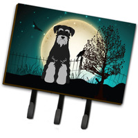 "Caroline's Treasures Halloween Scary Standard Schnauzer Black Grey Leash or Key Holder BB2224TH68, Triple, Multicolor"