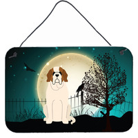 "Caroline's Treasures Halloween Scary Saint Bernard Wall or Door Hanging Prints BB2225DS812, 8"" x 12"""