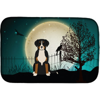 "Caroline's Treasures Halloween Scary Greater Swiss Mountain Dog Dish Drying Mat, 14"" x 21"""