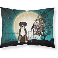 Caroline's Treasures Halloween Scary Greater Swiss Mountain Dog Fabric Standard Pillowcase BB2227PILLOWCASE