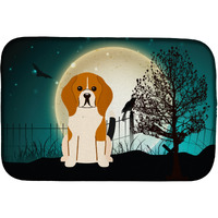 "Caroline's Treasures Halloween Scary Beagle Tricolor Dish Drying Mat, 14 x 21"