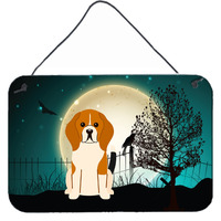 "Caroline's Treasures Halloween Scary Beagle Tricolor Wall or Door Hanging Prints BB2230DS812, 8"" x 12"""