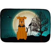 "Caroline's Treasures Halloween Scary Airedale Dish Drying Mat, 14"" x 21"""