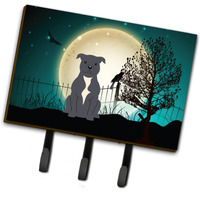 "Caroline's Treasures Halloween Scary Staffordshire Bull Terrier Blue Leash or Key Holder BB2236TH68, Triple, Multicolor"