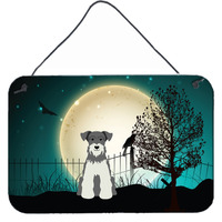 "Caroline's Treasures Halloween Scary Miniature Schanuzer Salt and Pepper Wall or Door Hanging Prints BB2244DS812, 8"" x 12"", Multicolor"