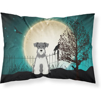 "Caroline's Treasures Halloween Scary Miniature Schanuzer Salt and Pepper Fabric Standard Pillowcase BB2244PILLOWCASE, Multicolor"