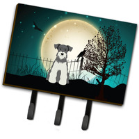 "Caroline's Treasures Halloween Scary Miniature Schanuzer Salt and Pepper Leash or Key Holder BB2244TH68, Triple, Multicolor"