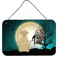 "Caroline's Treasures Halloween Scary Yellow Labrador Wall or Door Hanging Prints BB2245DS812, 8"" x 12"""