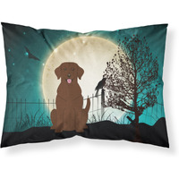"Caroline's Treasures Halloween Scary Chocolate Labrador Fabric Standard Pillowcase BB2246PILLOWCASE, Multicolor"