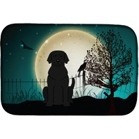 "Caroline's Treasures Halloween Scary Black Labrador Dish Drying Mat, 14 x 21"