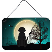 "Caroline's Treasures Halloween Scary Black Labrador Wall or Door Hanging Prints BB2247DS812, 8"" x 12"""