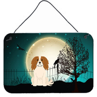 "Caroline's Treasures Halloween Scary Cavalier Spaniel Wall or Door Hanging Prints BB2248DS812, 8"" x 12"", Multicolor"