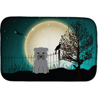 "Caroline's Treasures Halloween Scary Glen Of Imal Grey Dish Drying Mat, 14"" x 21"""