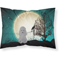 Caroline's Treasures Halloween Scary Poodle Silver Fabric Standard Pillowcase BB2258PILLOWCASE