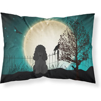"Caroline's Treasures Halloween Scary Poodle Black Fabric Standard Pillowcase BB2261PILLOWCASE, Multicolor"