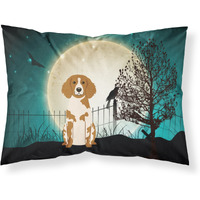 "Caroline's Treasures Halloween Scary Brittany Spaniel Fabric Standard Pillowcase BB2262PILLOWCASE, Multicolor"