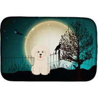"Caroline's Treasures Halloween Scary Bichon Frise Dish Drying Mat, 14"" x 21"""