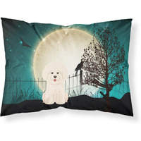 Caroline's Treasures Halloween Scary Bichon Frise Fabric Standard Pillowcase BB2265PILLOWCASE