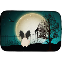 "Caroline's Treasures Halloween Scary Papillon Dish Drying Mat, 14"" x 21"""