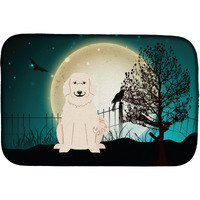 "Caroline's Treasures Halloween Scary Pyrenees Dish Drying Mat, 14"" x 21"""