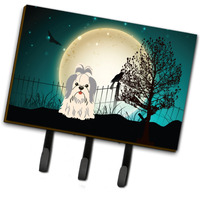 "Caroline's Treasures Halloween Scary Shih Tzu Silver White Leash or Key Holder BB2275TH68, Triple"
