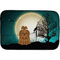 "Caroline's Treasures Halloween Scary Shih Tzu Chocolate Dish Drying Mat, 14"" x 21"""