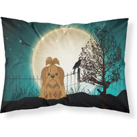 "Caroline's Treasures Halloween Scary Shih Tzu Chocolate Fabric Standard Pillowcase BB2276PILLOWCASE, Multicolor"