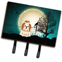 "Caroline's Treasures Halloween Scary Shih Tzu Red White Leash or Key Holder BB2277TH68, Triple"