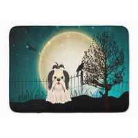 "Caroline's Treasures Halloween Scary Shih Tzu Black White Floor Mat, 19"" x 27"", Multicolor"