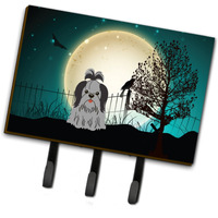 "Caroline's Treasures Halloween Scary Shih Tzu Black Silver Leash or Key Holder BB2279TH68, Triple"