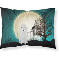 "Caroline's Treasures Halloween Scary Bedlington Terrier Blue Fabric Standard Pillowcase BB2280PILLOWCASE, Multicolor"