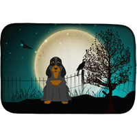 "Caroline's Treasures Halloween Scary Cocker Spaniel Black Tan Dish Drying Mat, 14"" x 21"""