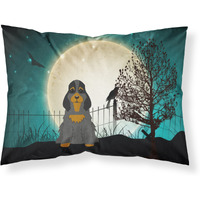"Caroline's Treasures Halloween Scary Cocker Spaniel Black Tan Fabric Standard Pillowcase BB2283PILLOWCASE, Multicolor"