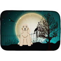 "Caroline's Treasures Halloween Scary Cocker Spaniel Buff Dish Drying Mat, 14"" x 21"""